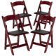 American Classic Folding Chairs Resin With Vinyl Padded Seat - American Classic Folding Chairs Mahogany Resin With Vinyl Padded Seat