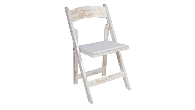 A Folding Chair Wood White Wash