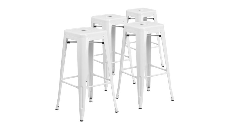 713 Bar Stools Aluminum White