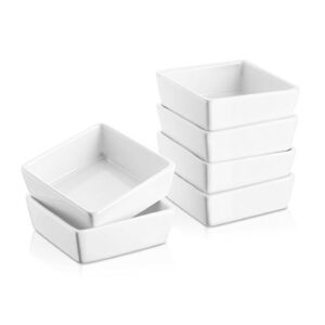 114 White Square 4in Bowls
