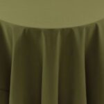 Spun Polyester Olive Tablecloth - 84 - Round