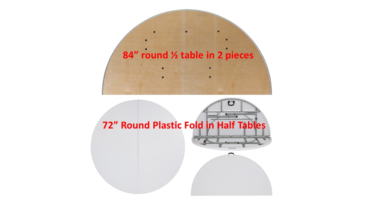 208 Round Large Fold In Half Tables