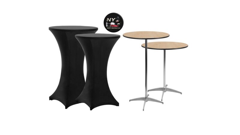 Cocktail bar height tables for rent 