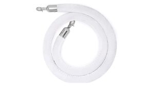 White Velvet Stanchion Ropes with Silver Tip