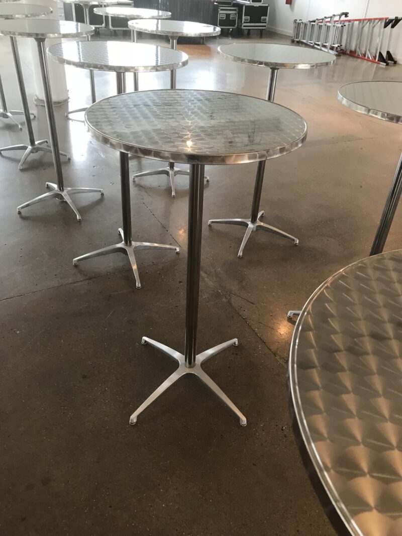 finished top aluminum cocktail table