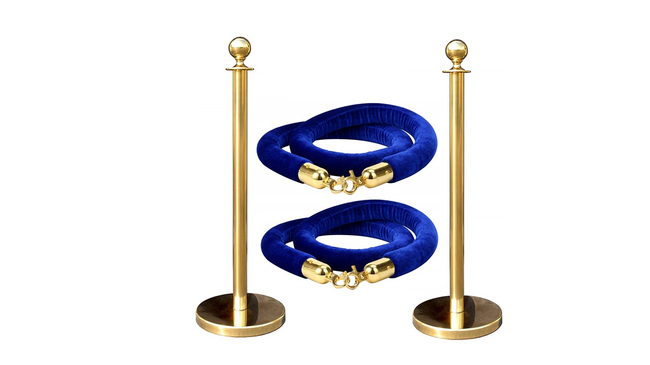 A2 Gold Stanchion & Blue Rope