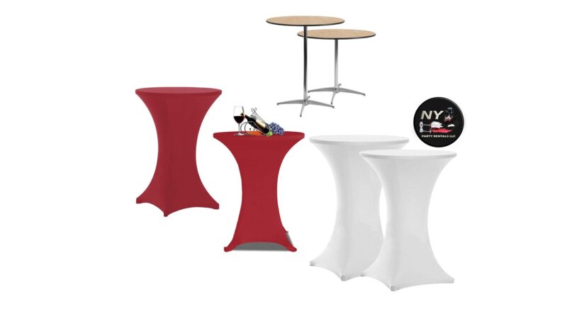 Cocktail bar height tables for rent 
