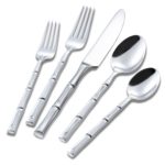 D Bamboo Pattern  Stainless Steel Flatware Mirror Polish for Rent - Dinner Fork