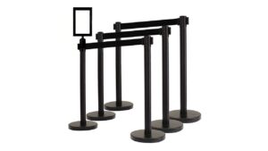 Stanchions Black Retractable