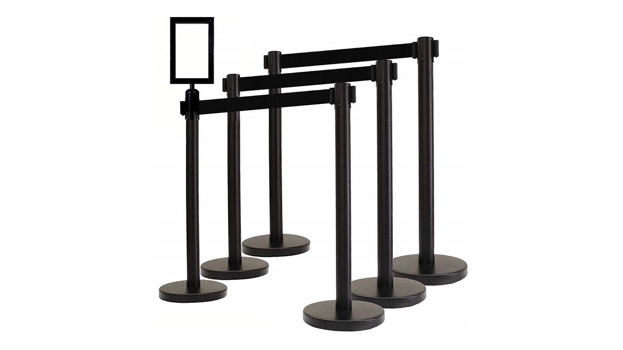 Stanchions Black Retractable