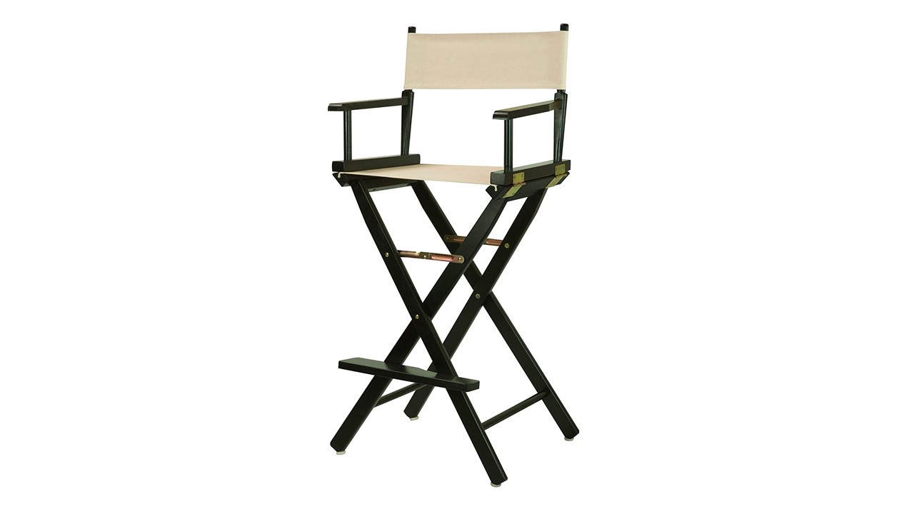 Bar Stools Directors Chair Black Frame with Wheat Canvas