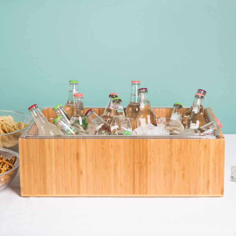 B4 Beverage Ice Housing Bamboo with Clear Pan