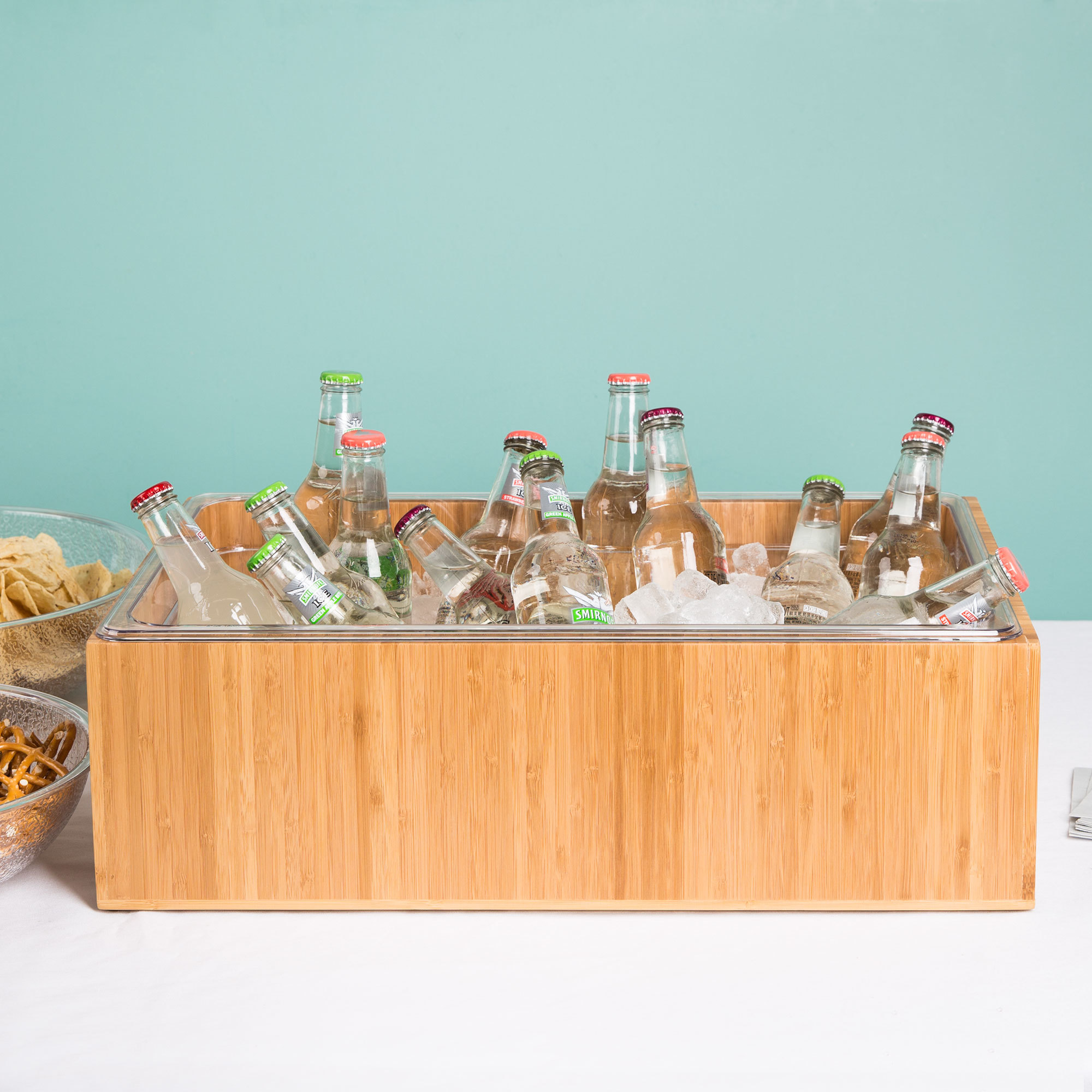 B4 Beverage Ice Housing Bamboo with Clear Pan