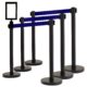 A Retractable Stanchions Black - Retractable Stanchion Black with Blue Belt