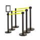 A Retractable Stanchions Black - Retractable Stanchion Black with Caution Belt