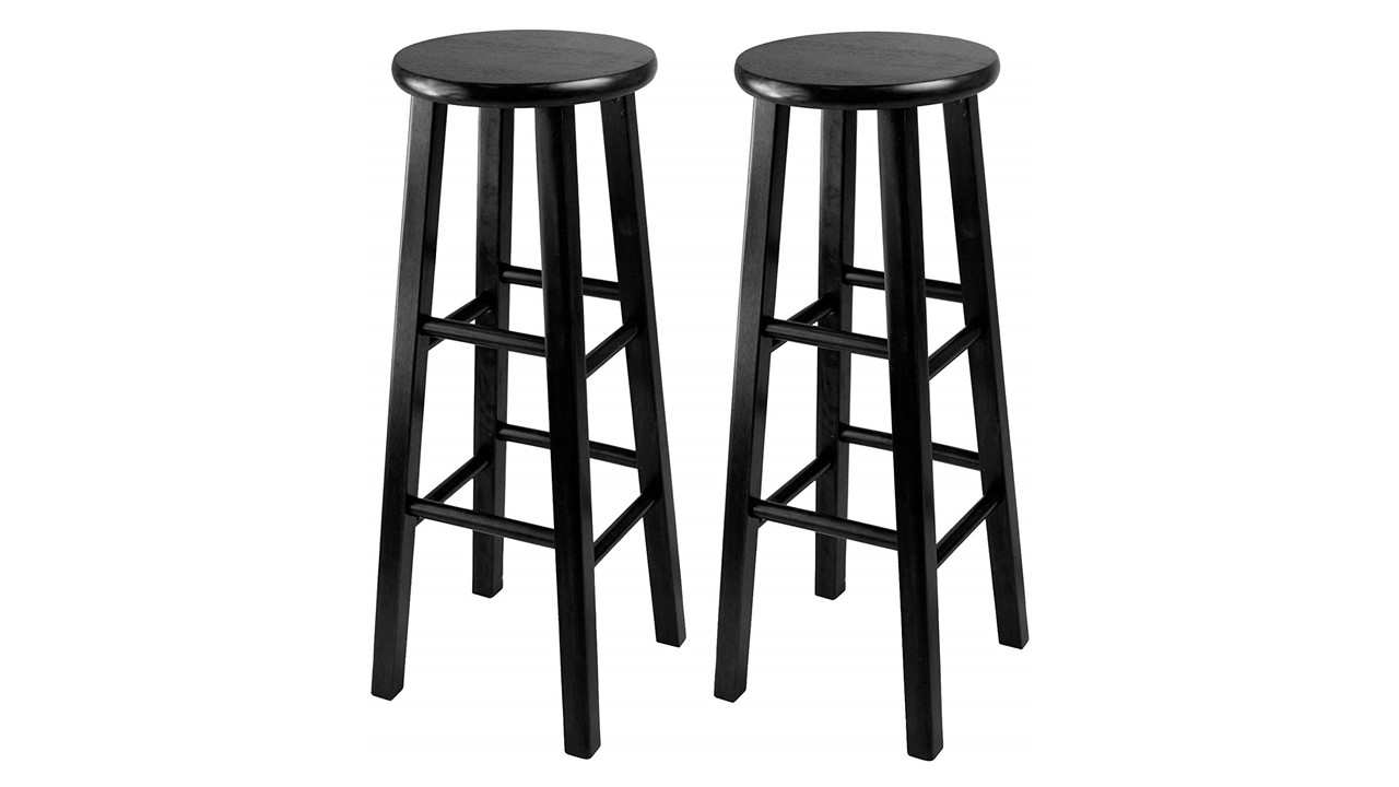 Square Leg Bar Stool, Black,
