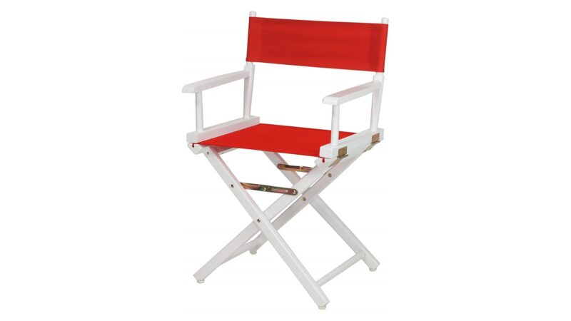 Directors Chairs 18' White Frame-with Red Canvas