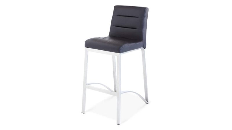 C Bar Stool Contemporary with Metal Base Black