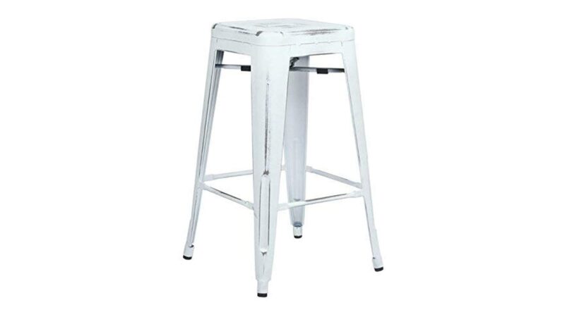 Antique White Aluminum Bar Stool
