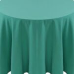 Spun Polyester Aqua Tablecloth - 84 - Round