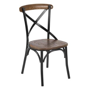 654 Cross Back Chair Black Fruitwood