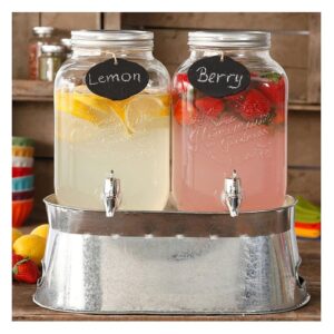 203 Beverage Dispenser Twin 1 Gal Galvanized Stand