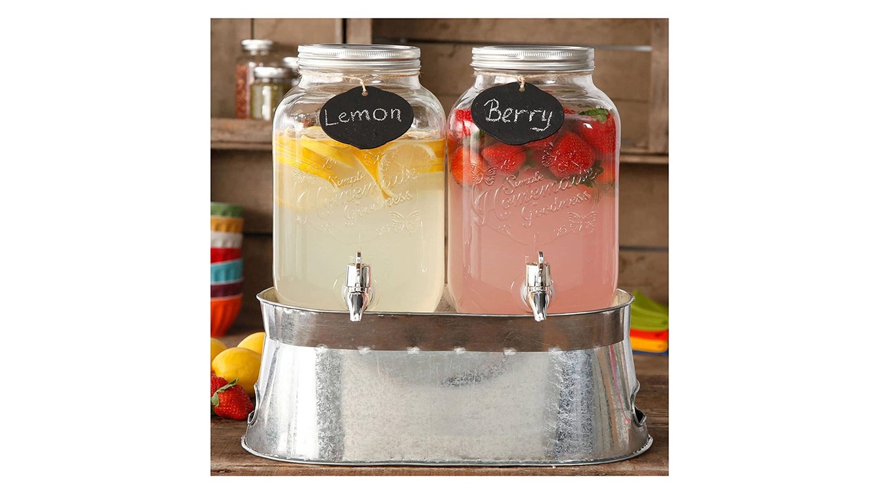 203 Beverage Dispenser Twin 1 Gal Galvanized Stand