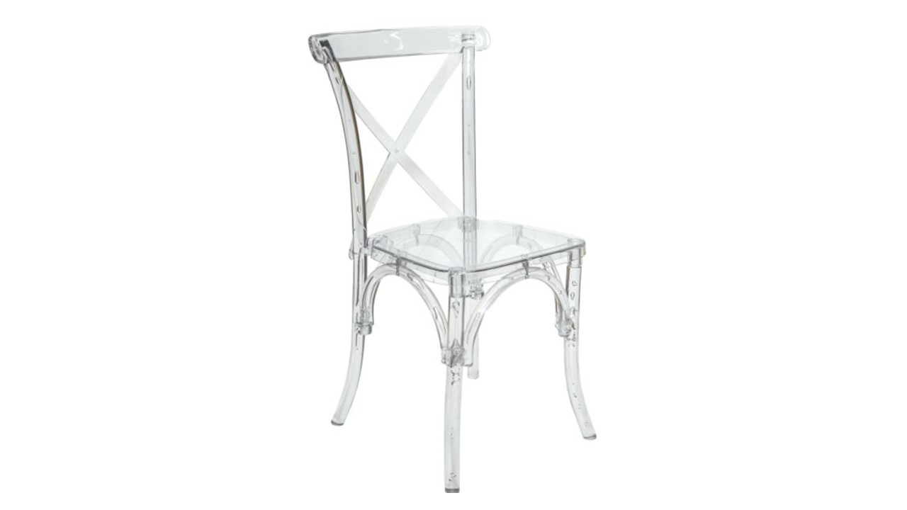 649 Cross Back Chair Clear