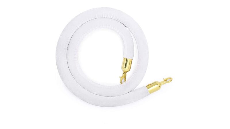white stanchion ropes with gold tip