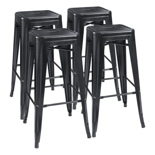 712 Bar Stools Aluminum Black