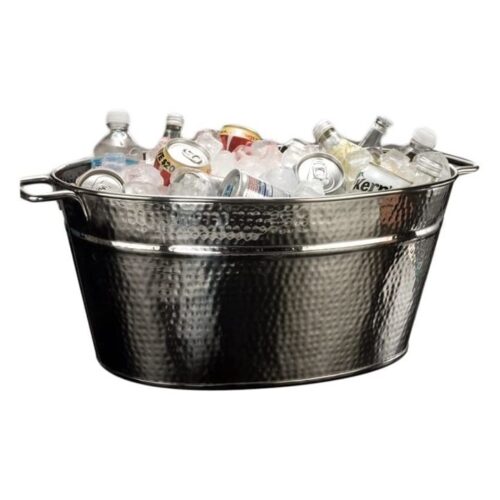 111 Ice Display Tubs Silver Hammered