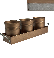 Mini Buckets On Tray Bronze - Tray 4” X 9”