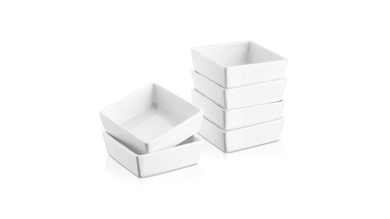114 White Square 4in Bowls