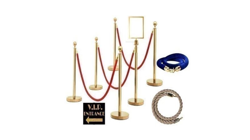 A1 Gold Stanchion And Ropes