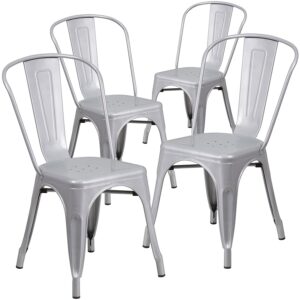 755 Bistro Chair Pewter Metal