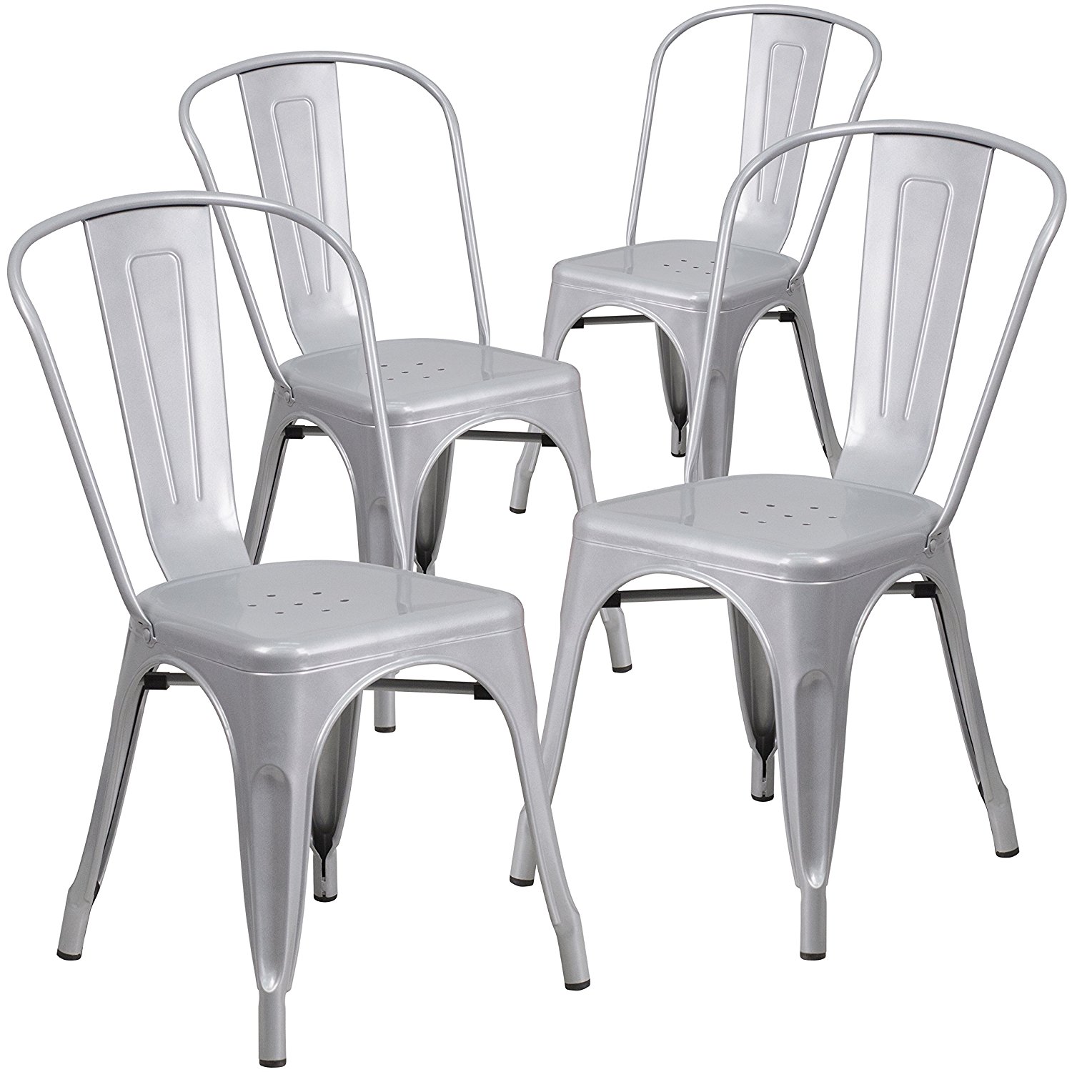 755 Bistro Chair Pewter Metal