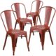 210 Farm Table Package With Chairs - 8x42 Pine Wood - Bistro Brick - 6 Chairs