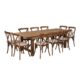 210 Farm Table Package With Chairs - 8x42 Pine Wood - Cross Back Rustic - 8 Chairs