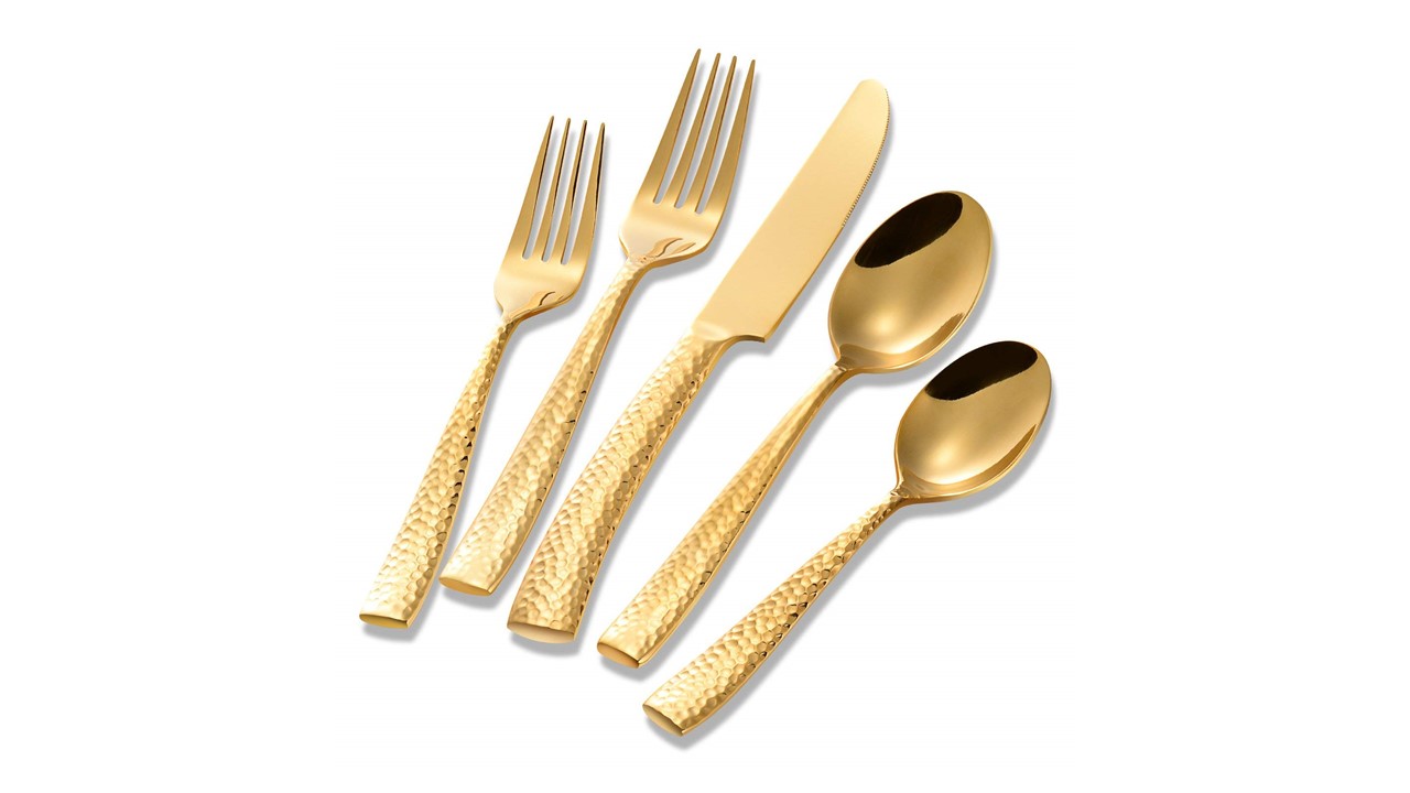 hammered gold flatware