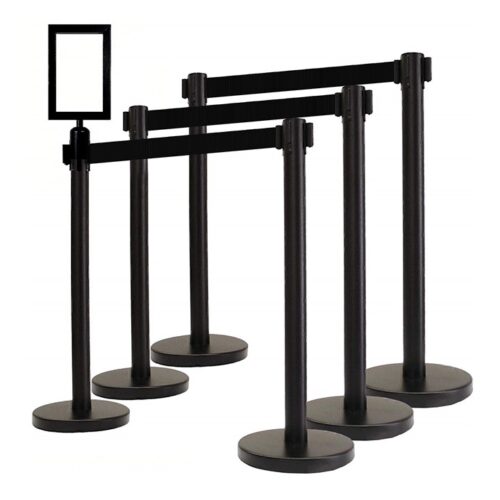 Stanchions Black Retractable
