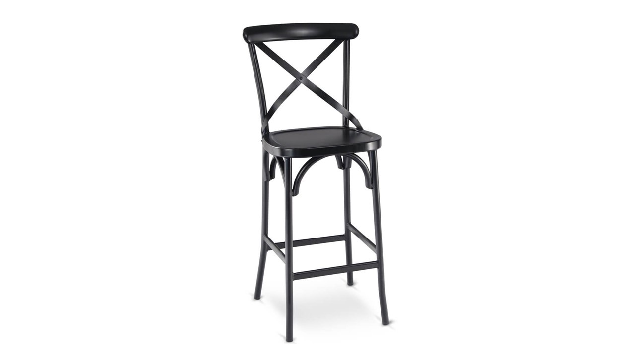 Cross Back Bar Stools Black