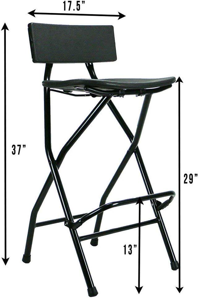 TitanPRO Folding Bar Stool with Backrest 2
