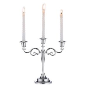 Candleabra Traditional 10 .6"- 3 Candle Silver