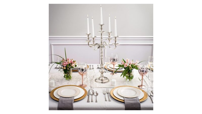Candleabra Traditional 24"- 5 Candle Silver