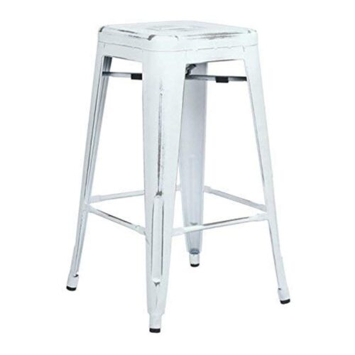 Antique White Aluminum Bar Stool
