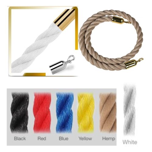 A2 Stanchion Ropes Braided Gold And Chrome Tips