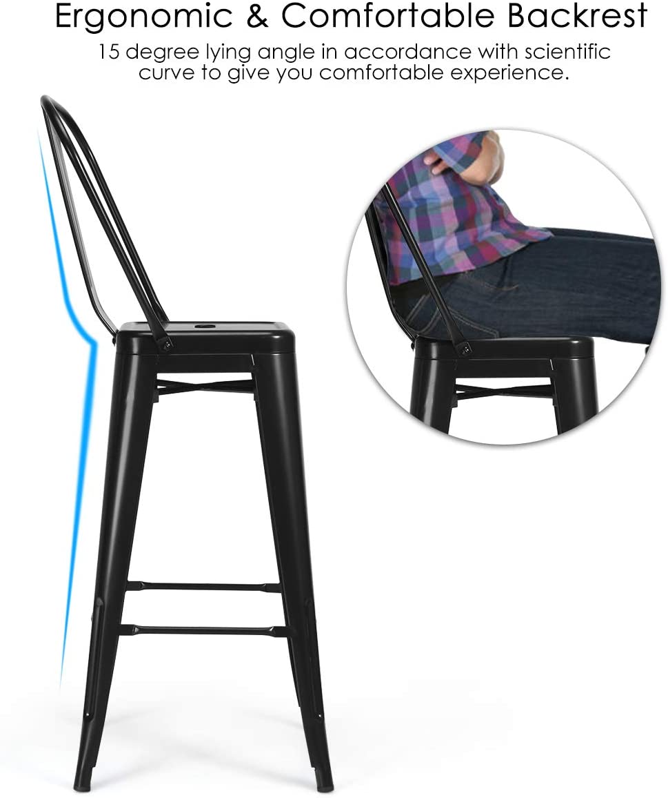 Black Metal Bar stools Rustic