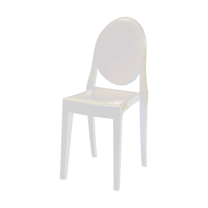 510 Amazing White Round Back Ghost Chair